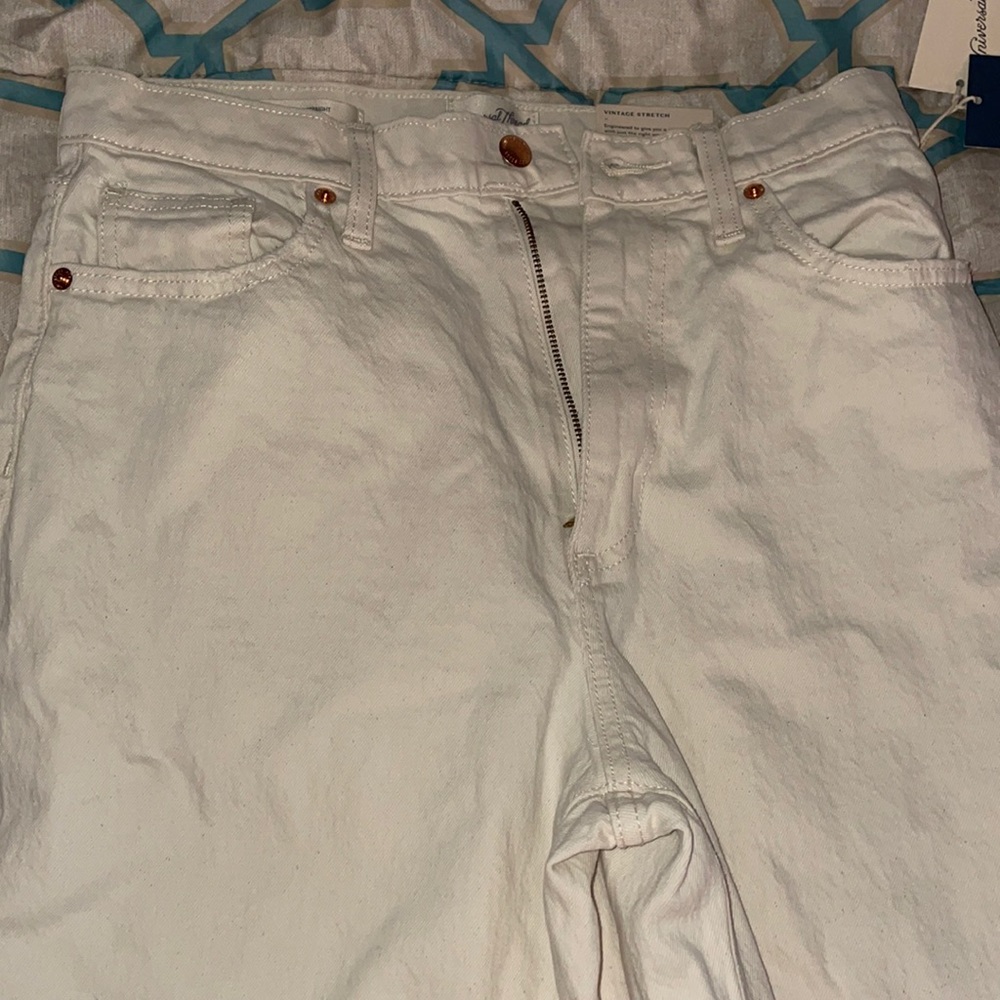 Tan jeans with gold button NWT